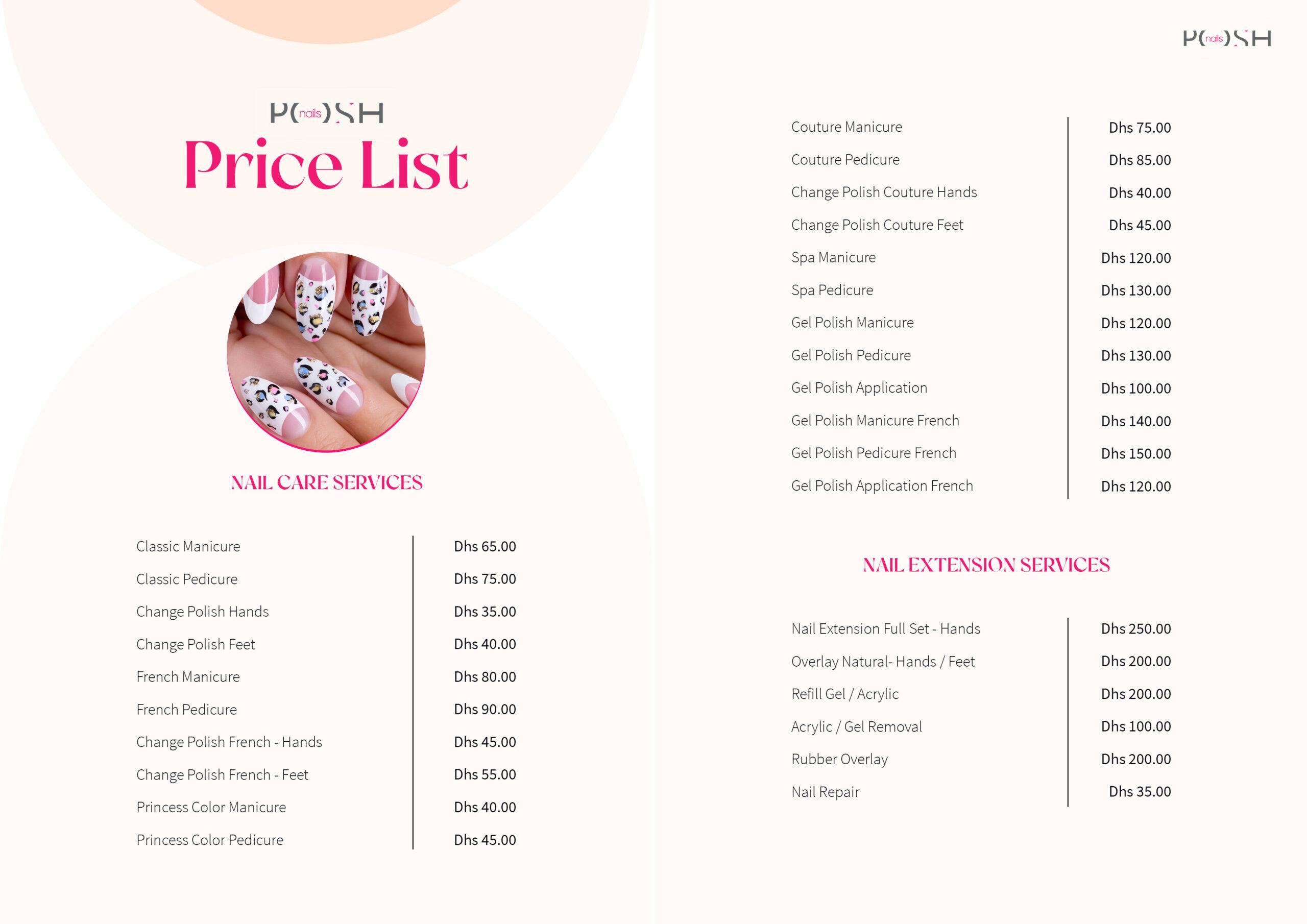 Service price list